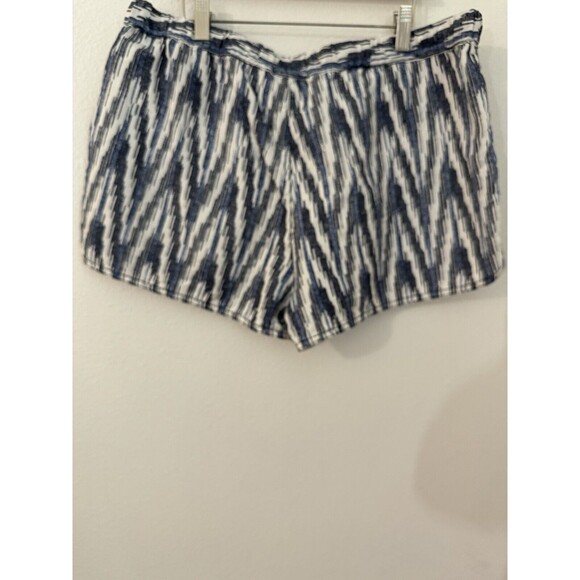 J Crew Factory Shorts Size L Ikat Print Linen Blend Blue White Beach Boho EUC - Picture 4 of 8